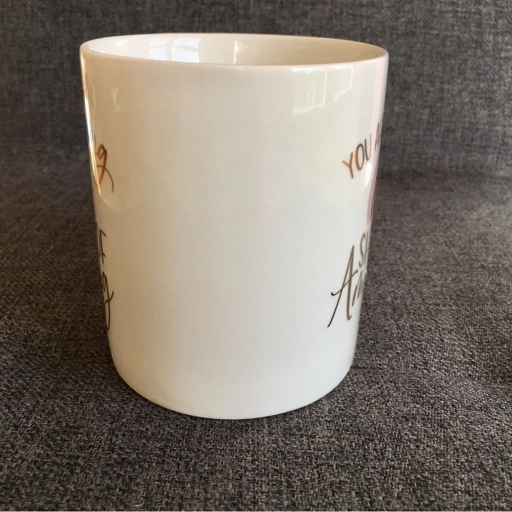 “You Are Nothing Short of Amazing” Coffee Mug, Cream, Pink, Purple, Gold, 12 oz